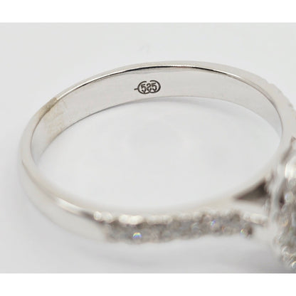 14K White Gold 0.64 tcw Round Cut Diamond Double Halo Engagement Ring