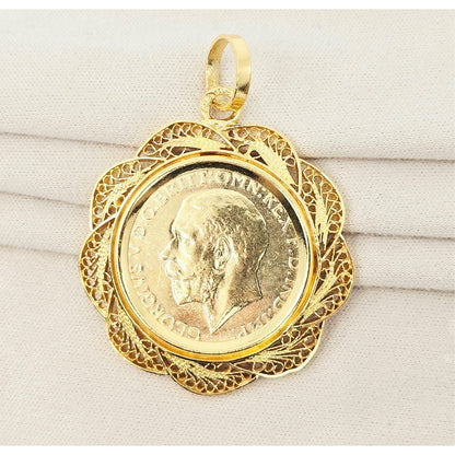 1925 Sydney Mint United Kingdom Gold Sovereign Coin King George V Charm Pendant