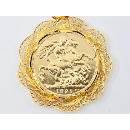 1925 Sydney Mint United Kingdom Gold Sovereign Coin King George V Charm Pendant