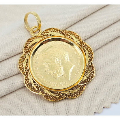 1925 Sydney Mint United Kingdom Gold Sovereign Coin King George V Charm Pendant