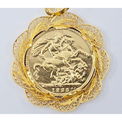 1925 Sydney Mint United Kingdom Gold Sovereign Coin King George V Charm Pendant