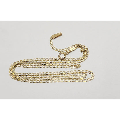 14K Two Tone Gold Diamond Cut Mariner Link Chain Necklace