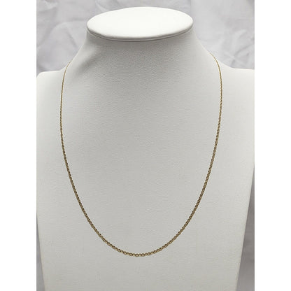 14K Two Tone Gold Diamond Cut Mariner Link Chain Necklace