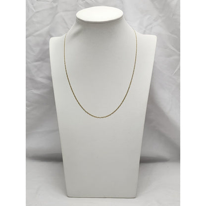 14K Two Tone Gold Diamond Cut Mariner Link Chain Necklace