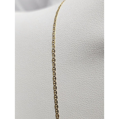 14K Two Tone Gold Diamond Cut Mariner Link Chain Necklace