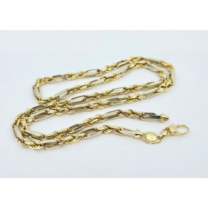 14K Two Tone Gold Milano Rope Chain Necklace