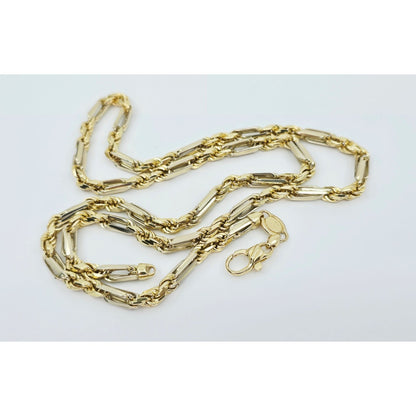 14K Two Tone Gold Milano Rope Chain Necklace