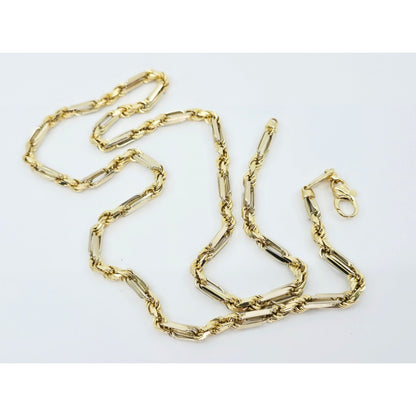 14K Two Tone Gold Milano Rope Chain Necklace