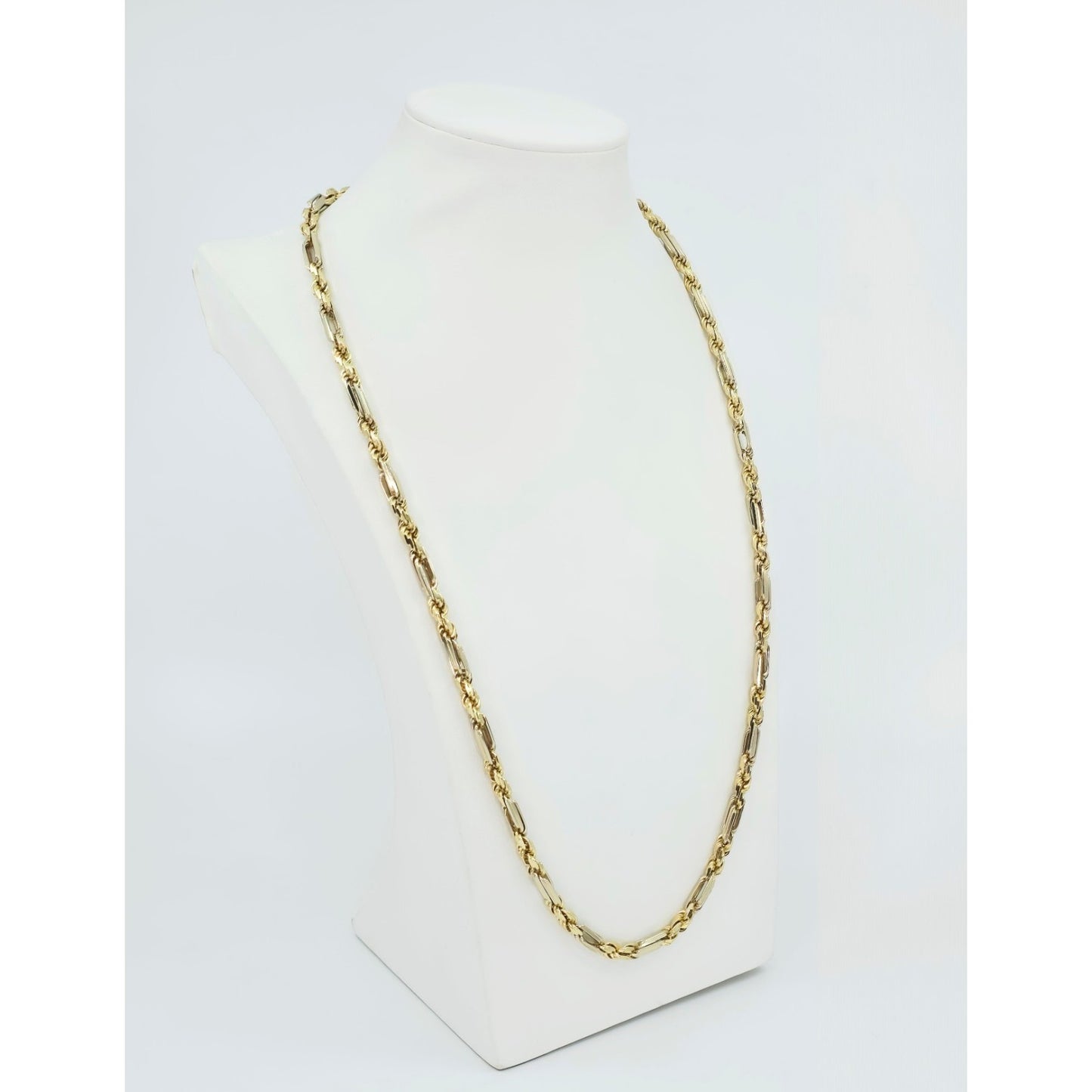 14K Two Tone Gold Milano Rope Chain Necklace