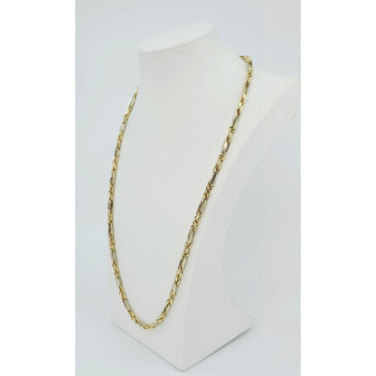 14K Two Tone Gold Milano Rope Chain Necklace