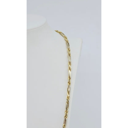 14K Two Tone Gold Milano Rope Chain Necklace