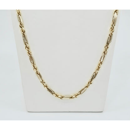 14K Two Tone Gold Milano Rope Chain Necklace