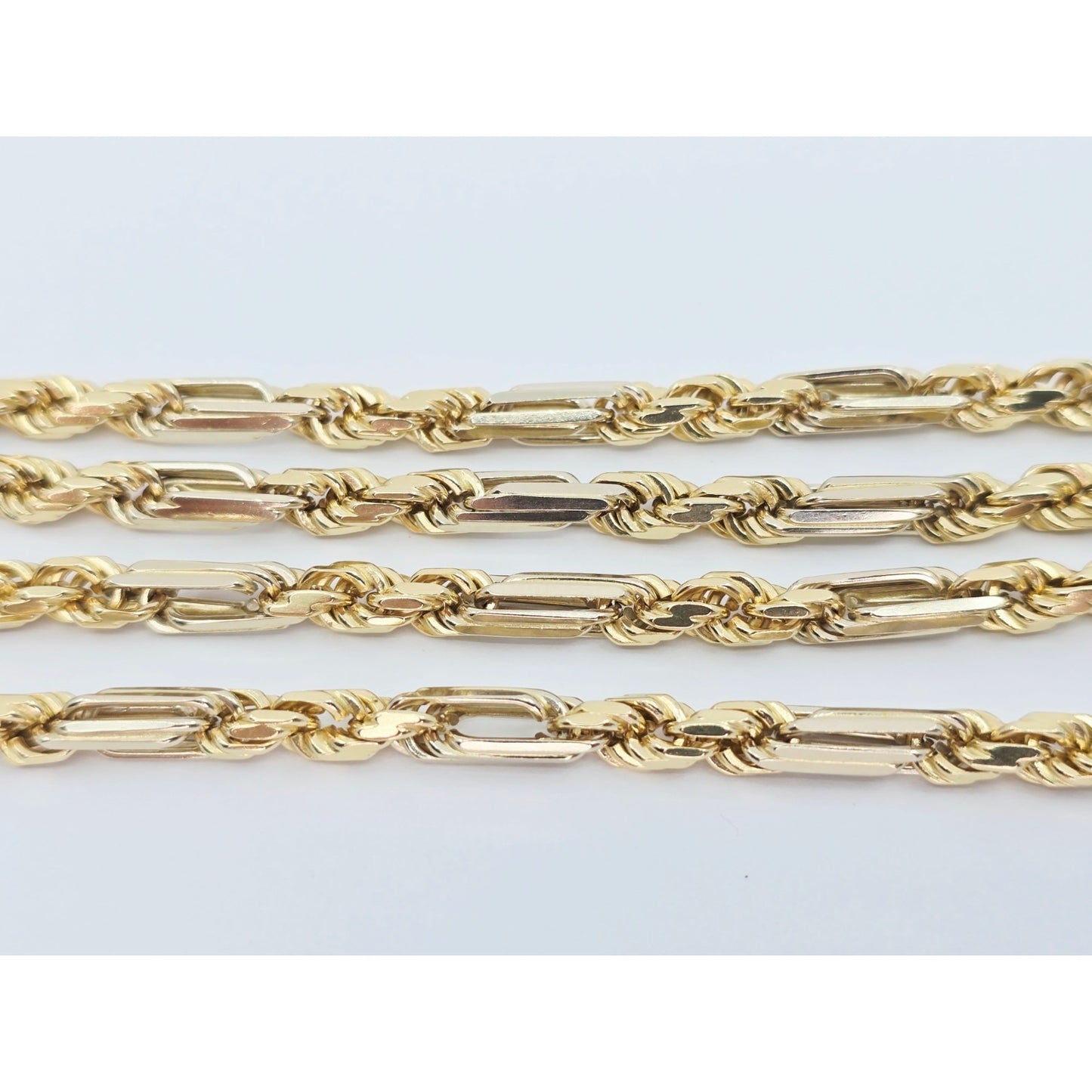 14K Two Tone Gold Milano Rope Chain Necklace