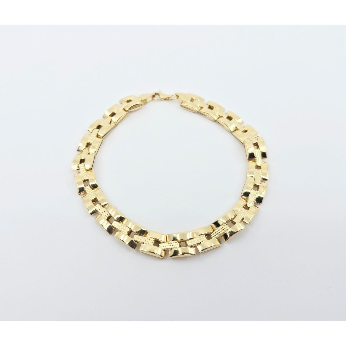 14K Yellow Gold Custom Link Chain Bracelet