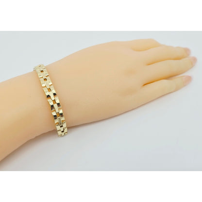 14K Yellow Gold Custom Link Chain Bracelet