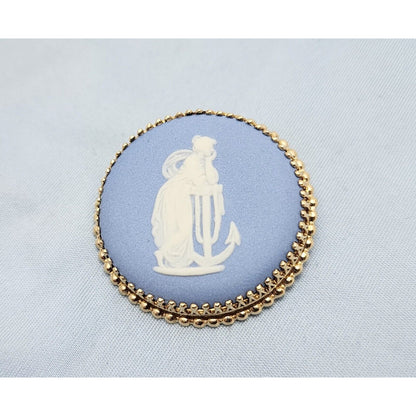 Vintage 14K Yellow Gold Made in England Cameo Brooch Pin Charm Pendant