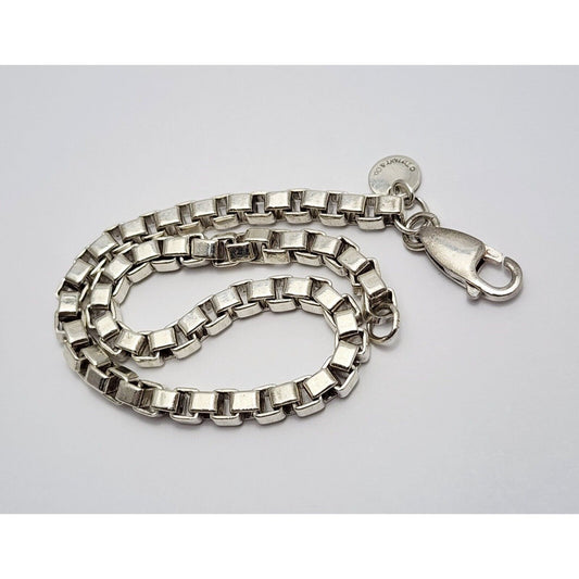 Tiffany & Co. Venetian Box Link Chain Bracelet Sterling Silver 925