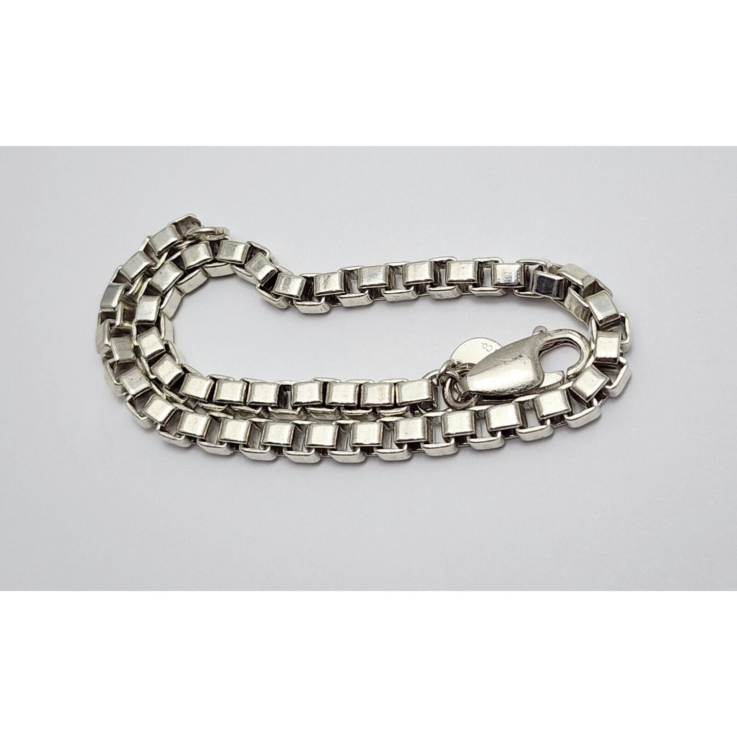 Tiffany & Co. Venetian Box Link Chain Bracelet Sterling Silver 925