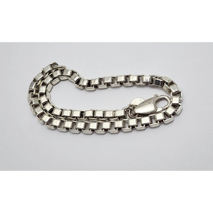 Tiffany & Co. Venetian Box Link Chain Bracelet Sterling Silver 925