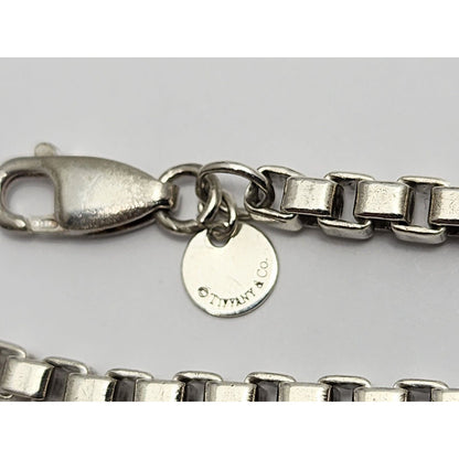 Tiffany & Co. Venetian Box Link Chain Bracelet Sterling Silver 925