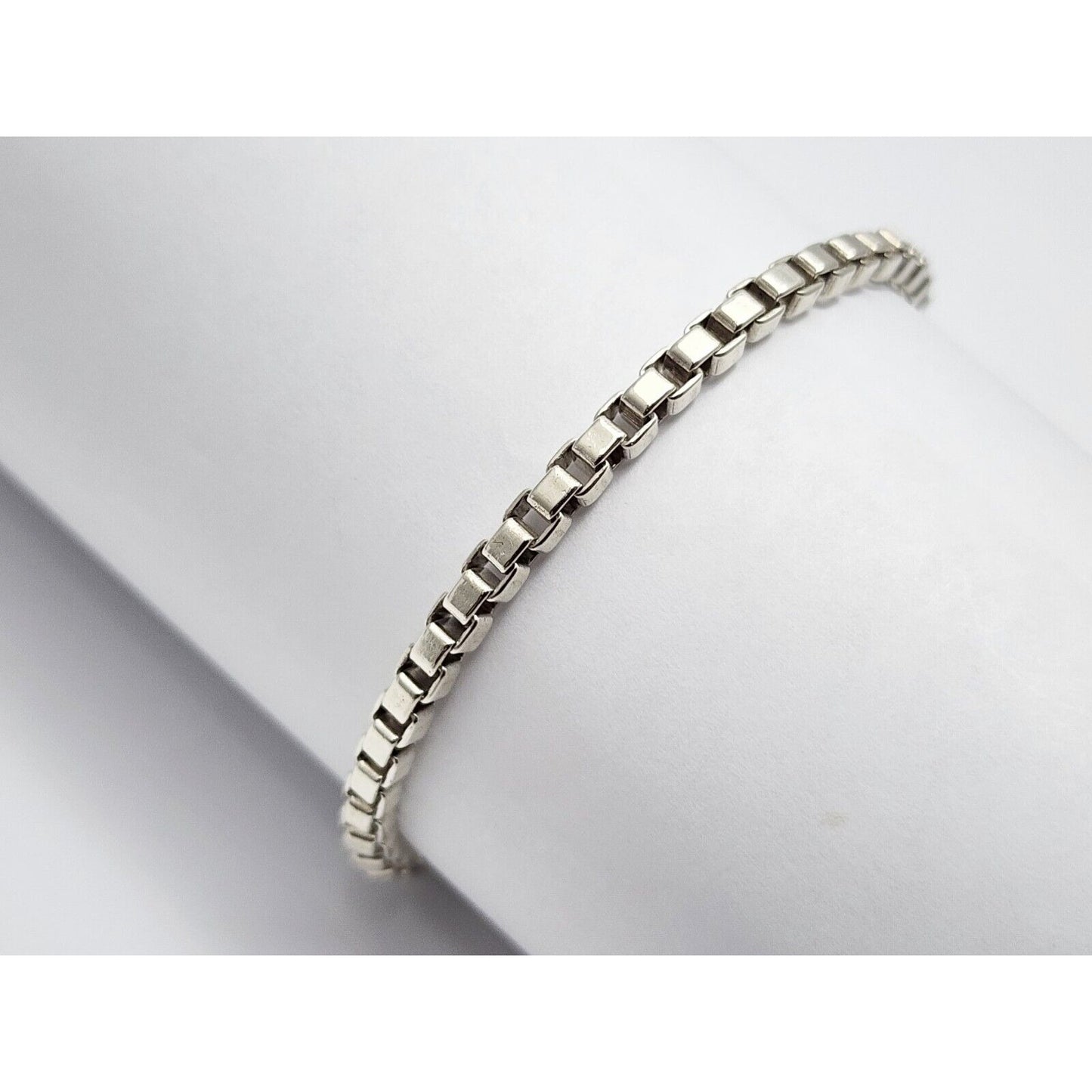 Tiffany & Co. Venetian Box Link Chain Bracelet Sterling Silver 925