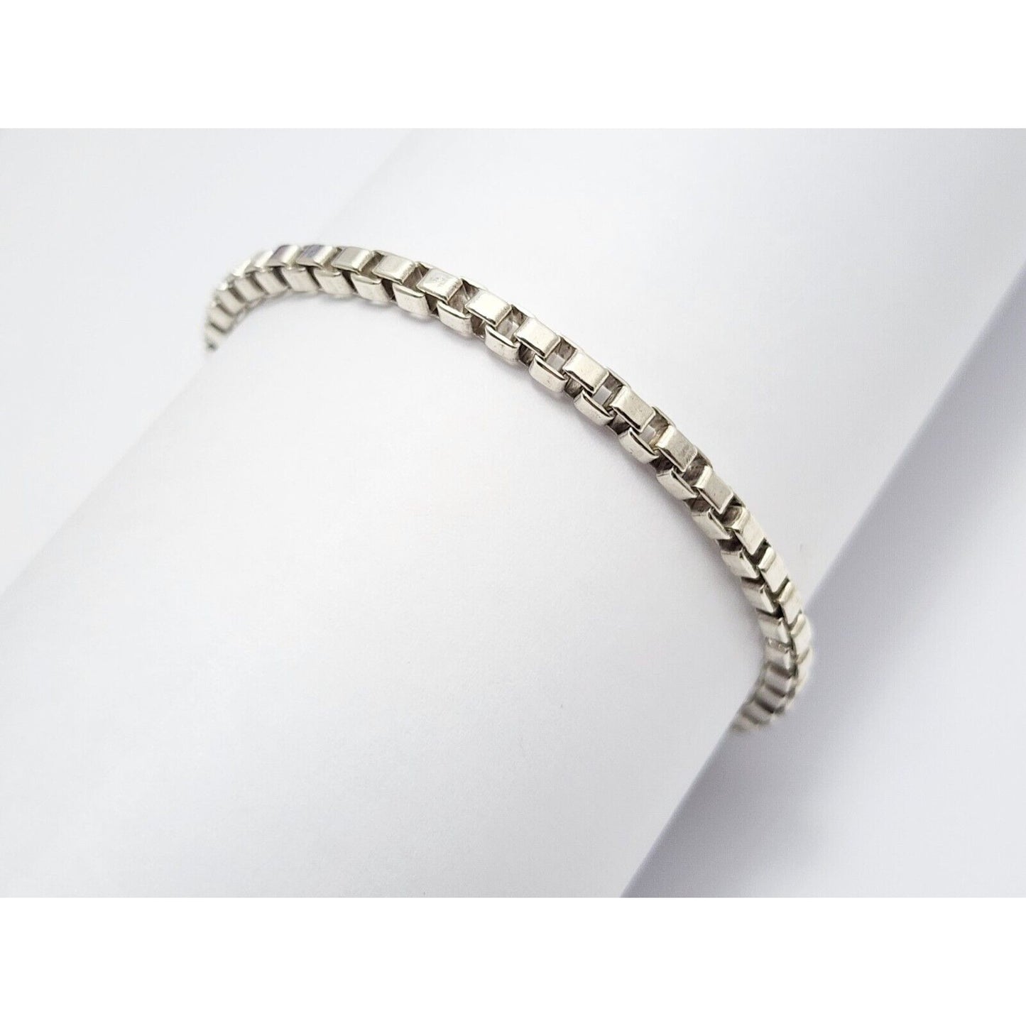 Tiffany & Co. Venetian Box Link Chain Bracelet Sterling Silver 925