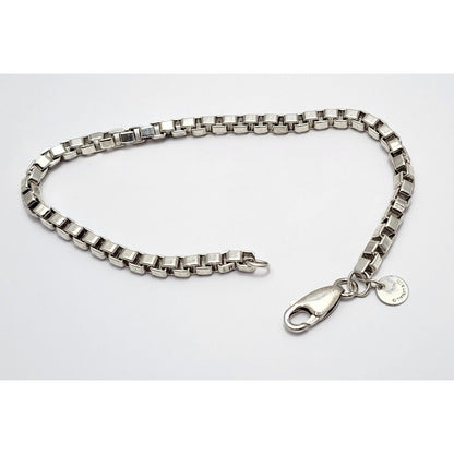 Tiffany & Co. Venetian Box Link Chain Bracelet Sterling Silver 925