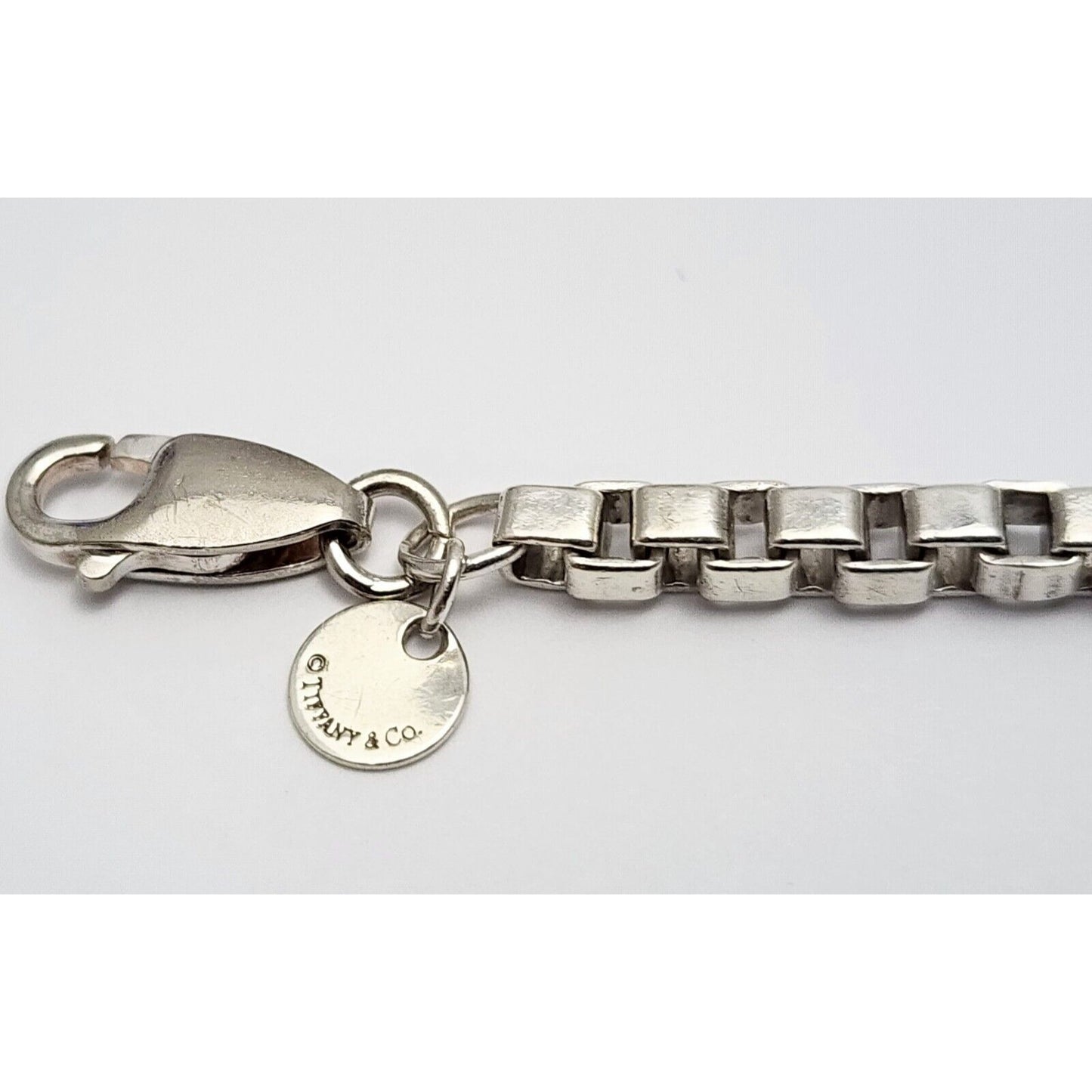 Tiffany & Co. Venetian Box Link Chain Bracelet Sterling Silver 925