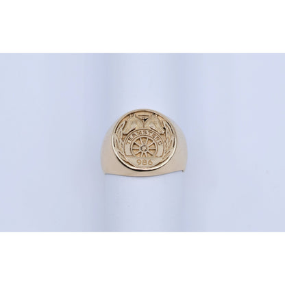 14K Yellow Gold Teamsters Local 986 Statement Ring