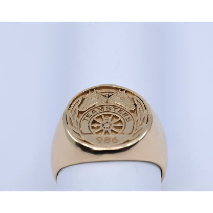 14K Yellow Gold Teamsters Local 986 Statement Ring