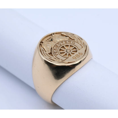 14K Yellow Gold Teamsters Local 986 Statement Ring
