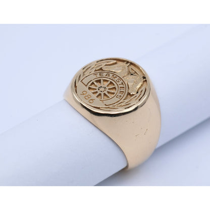 14K Yellow Gold Teamsters Local 986 Statement Ring