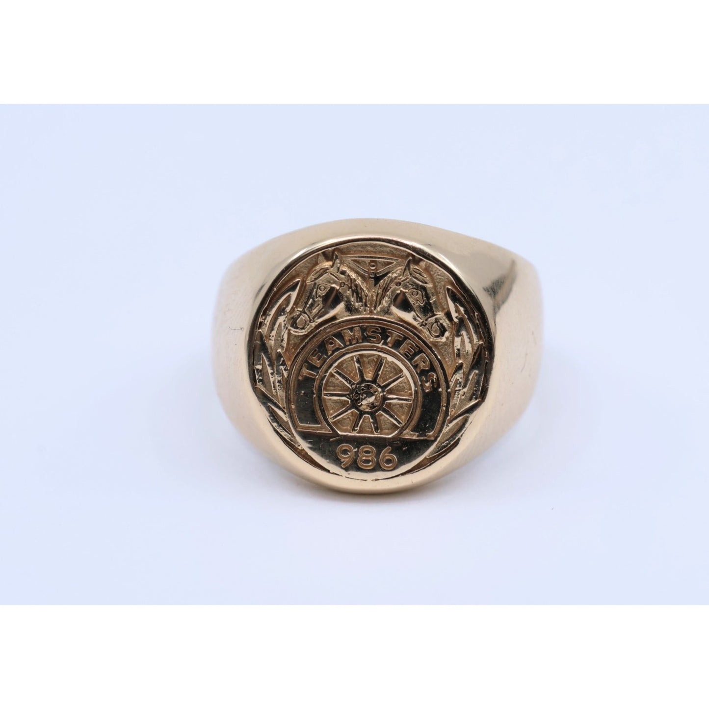 14K Yellow Gold Teamsters Local 986 Statement Ring