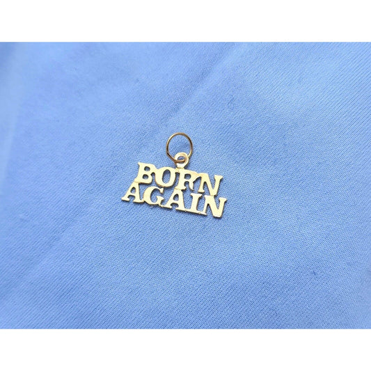 14K Yellow Gold Designer " Born Again " Charm Pendant