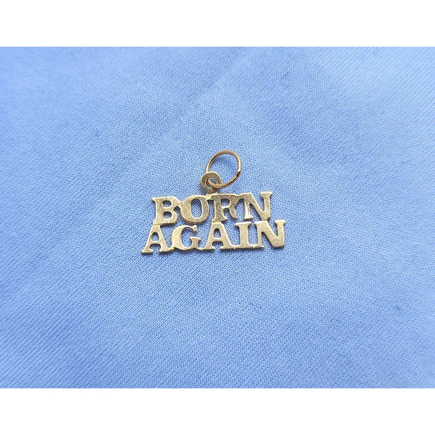 14K Yellow Gold Designer " Born Again " Charm Pendant