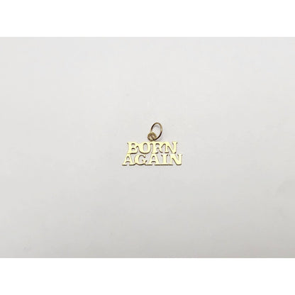 14K Yellow Gold Designer " Born Again " Charm Pendant