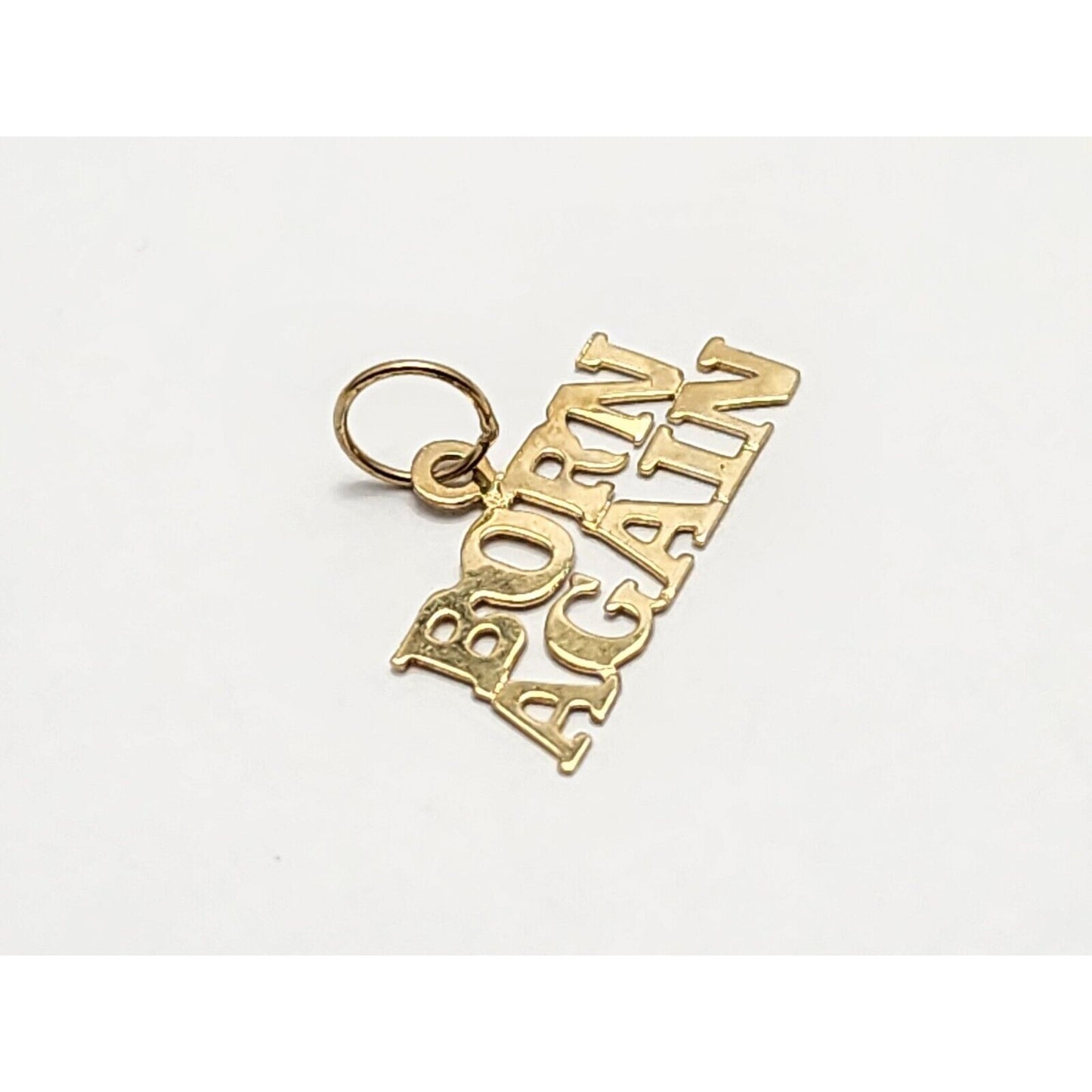 14K Yellow Gold Designer " Born Again " Charm Pendant