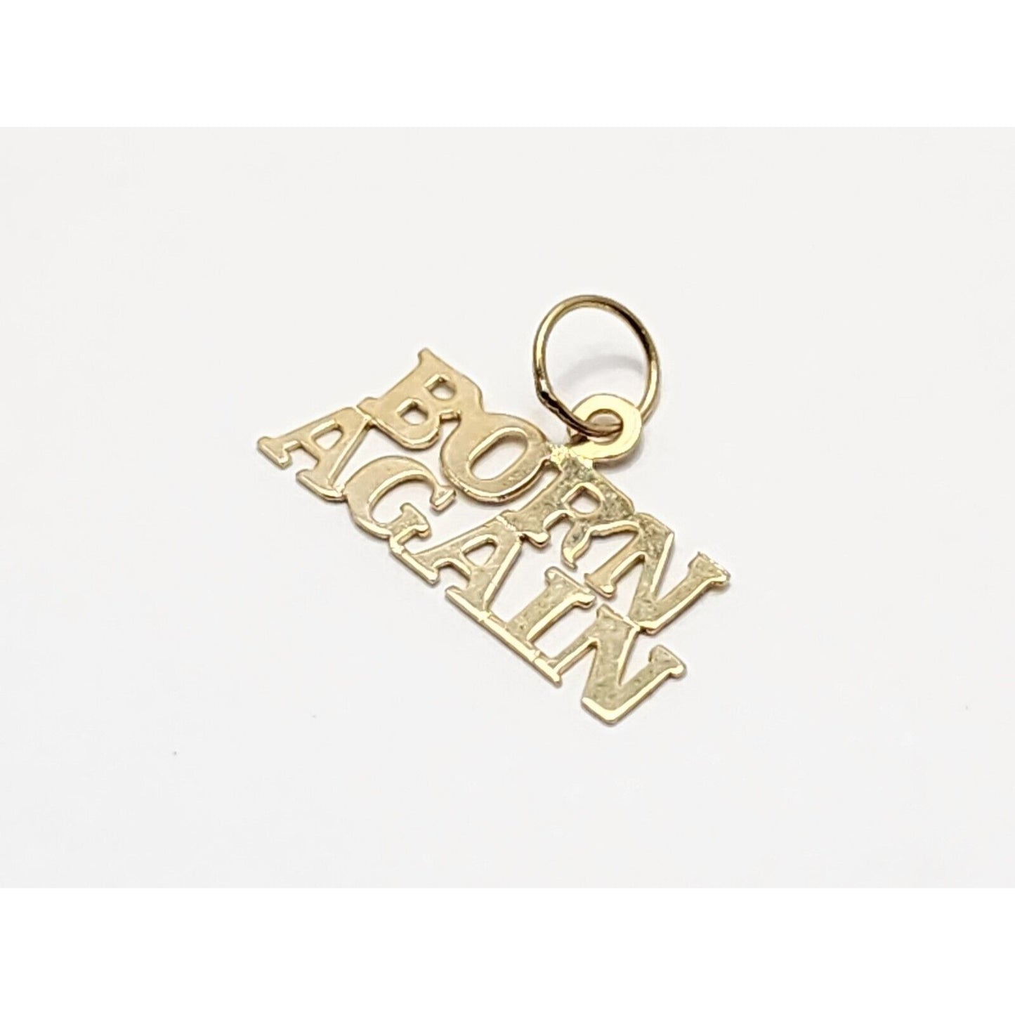 14K Yellow Gold Designer " Born Again " Charm Pendant