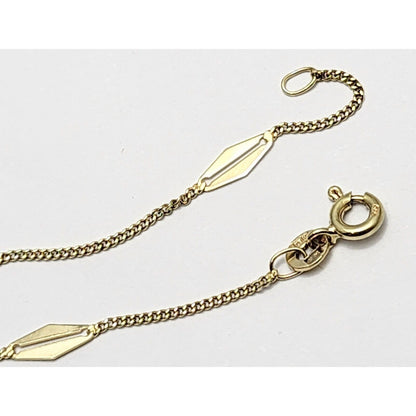 14K Yellow Gold Designer Fancy Link Chain Necklace