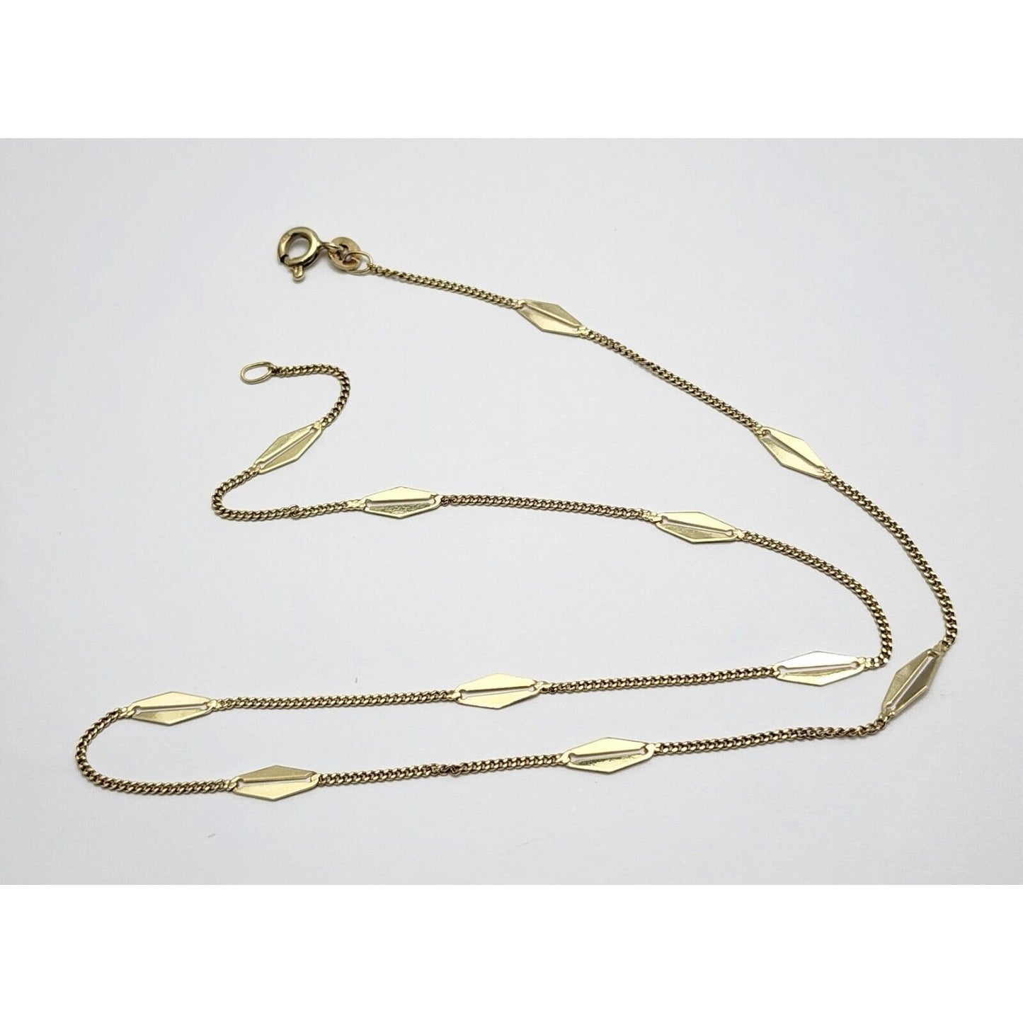 14K Yellow Gold Designer Fancy Link Chain Necklace