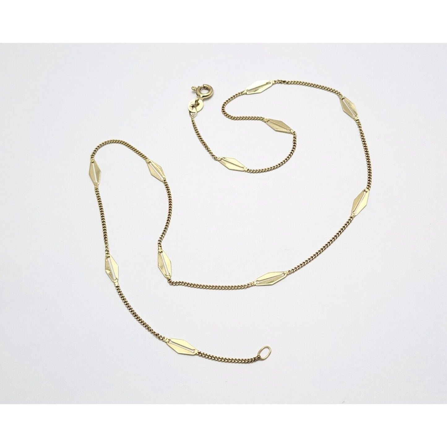 14K Yellow Gold Designer Fancy Link Chain Necklace