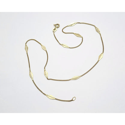 14K Yellow Gold Designer Fancy Link Chain Necklace