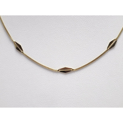 14K Yellow Gold Designer Fancy Link Chain Necklace