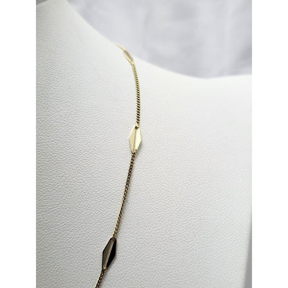 14K Yellow Gold Designer Fancy Link Chain Necklace