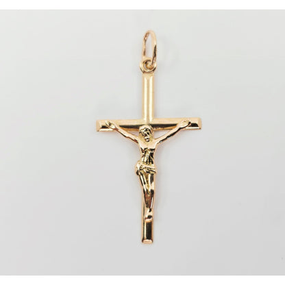 14K Rose Gold Jesus on Cross Charm Pendant