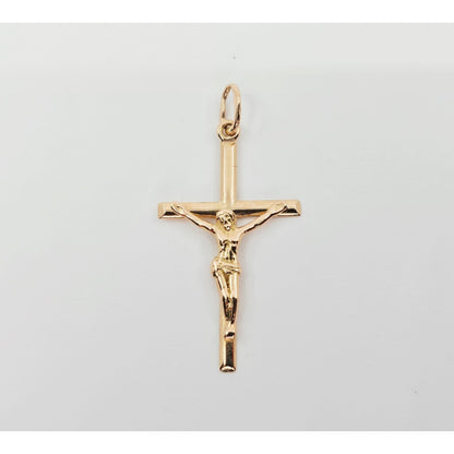 14K Rose Gold Jesus on Cross Charm Pendant