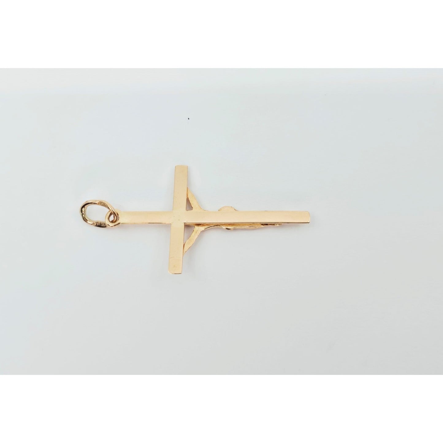 14K Rose Gold Jesus on Cross Charm Pendant