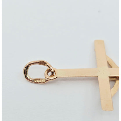 14K Rose Gold Jesus on Cross Charm Pendant