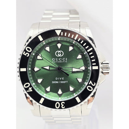 Gucci Dive Automatic Stainless Steel 40MM Green Dial Men's YA136363 Watch
