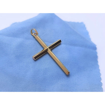 14K Yellow Gold Religious Cross Charm Pendant